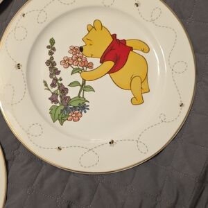 Winnie the Pooh Decorative Plate - White with Multicolor Design
